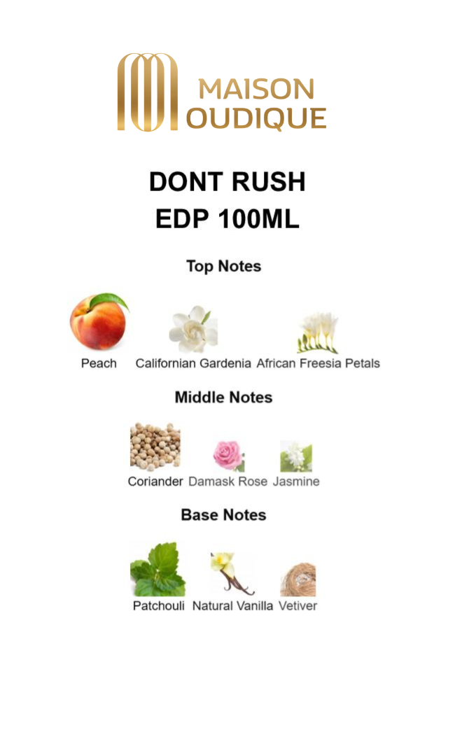 Don’t Rush Perfume | Romantic Floral & Warm Vanilla Notes